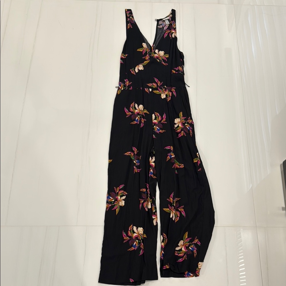 a new day Black and Pink Floral Jumpsuit
